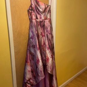 Pamella Roland High low one shoulder night Gown